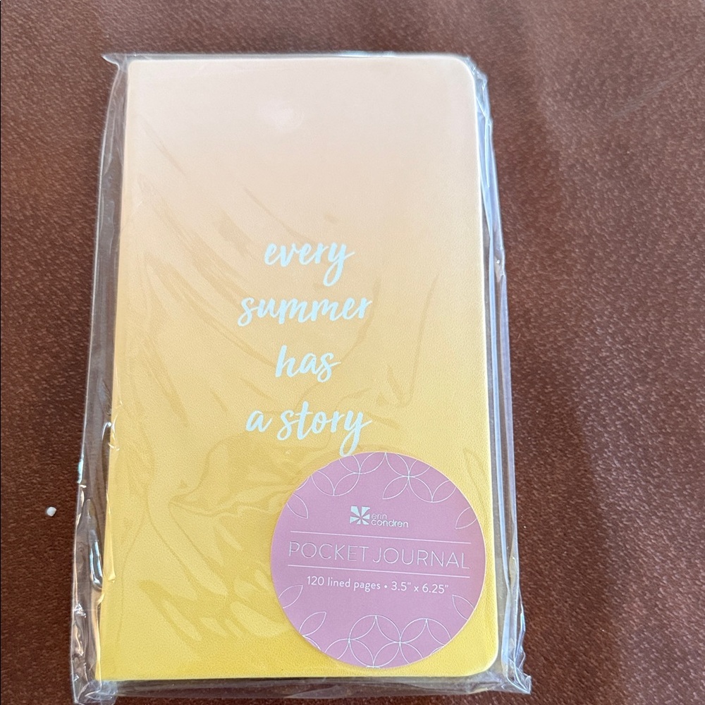Erin Condren Yellow Pocket Journal with Pink Label
